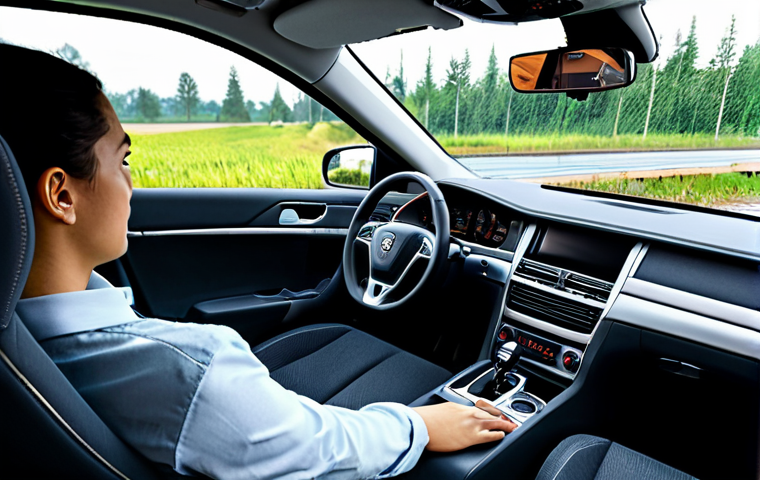 Driving Simulator Training**

A young adult, fully clothed in modest attire, practicing in a realistic driving simulator. The simulator shows a rainy highway scenario with multiple cars. Focus on the detailed simulator setup and the driver's attentive expression. Background: A training facility with other simulators visible. "Safe for work", "appropriate content", "fully clothed", "professional training environment", "perfect anatomy", "correct proportions", "high-resolution", "realistic rendering".

**