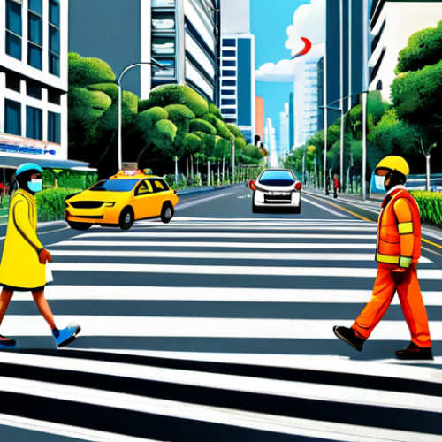 Road Safety Awareness**

"A vibrant billboard illustration in Kuala Lumpur, Malaysia, promoting road safety. Features a family-friendly cartoon depiction of a car safely stopping at a zebra crossing for pedestrians. The background shows iconic KL landmarks. The text reads 'Utamakan Keselamatan Jalan Raya' (Prioritize Road Safety). Safe for work, appropriate content, fully clothed pedestrians and drivers, professional illustration, perfect anatomy, correct proportions, modest clothing, family-friendly."

**