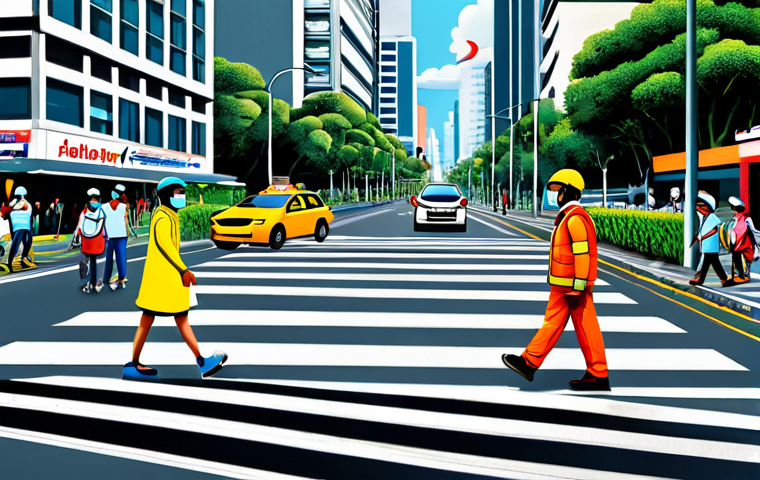 Road Safety Awareness**

"A vibrant billboard illustration in Kuala Lumpur, Malaysia, promoting road safety. Features a family-friendly cartoon depiction of a car safely stopping at a zebra crossing for pedestrians. The background shows iconic KL landmarks. The text reads 'Utamakan Keselamatan Jalan Raya' (Prioritize Road Safety). Safe for work, appropriate content, fully clothed pedestrians and drivers, professional illustration, perfect anatomy, correct proportions, modest clothing, family-friendly."

**