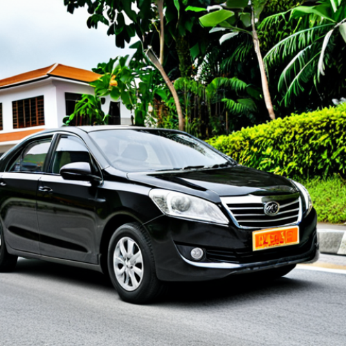 **Prompt:** A confident driving student, fully clothed in appropriate casual attire, successfully parking on a hill in Malaysia, utilizing proper handbrake technique. The background shows a typical Malaysian residential street with houses. Safe for work, professional training environment, perfect anatomy, correct proportions, natural pose, modest, high quality.